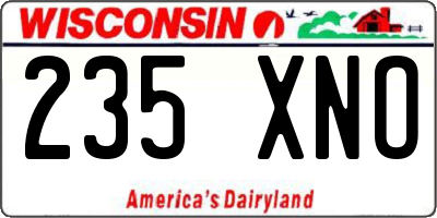 WI license plate 235XNO