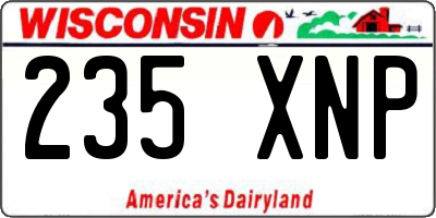 WI license plate 235XNP