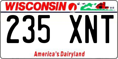 WI license plate 235XNT