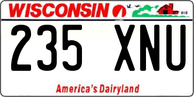 WI license plate 235XNU