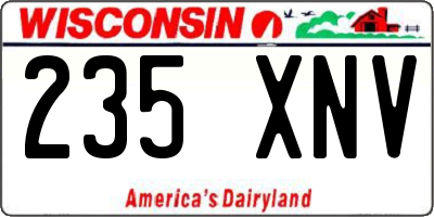WI license plate 235XNV