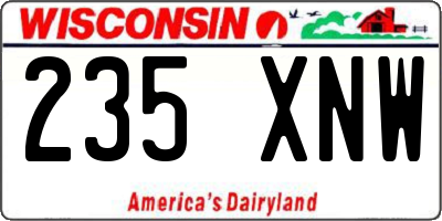 WI license plate 235XNW