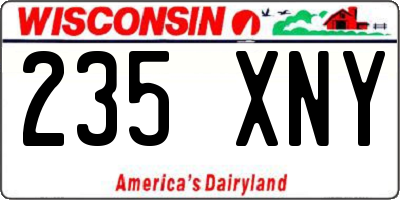 WI license plate 235XNY