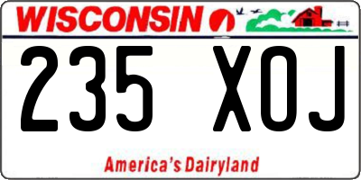 WI license plate 235XOJ