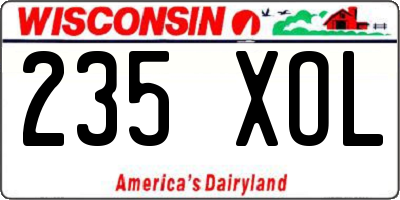 WI license plate 235XOL