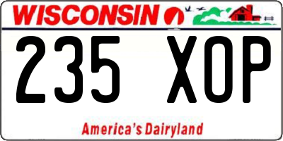 WI license plate 235XOP