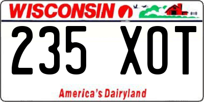 WI license plate 235XOT