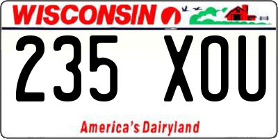 WI license plate 235XOU