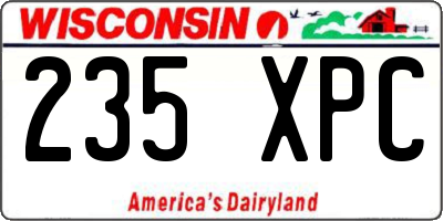 WI license plate 235XPC