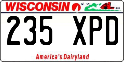 WI license plate 235XPD
