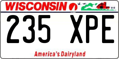 WI license plate 235XPE