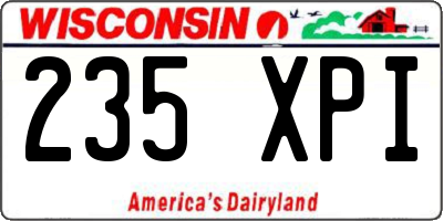 WI license plate 235XPI