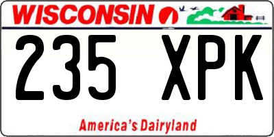 WI license plate 235XPK