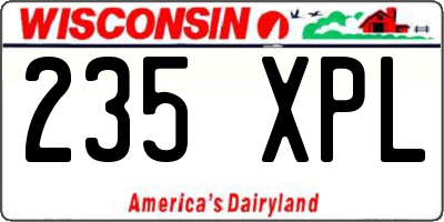 WI license plate 235XPL