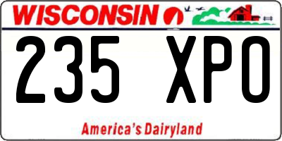 WI license plate 235XPO