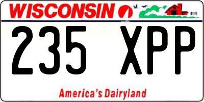 WI license plate 235XPP