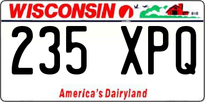 WI license plate 235XPQ