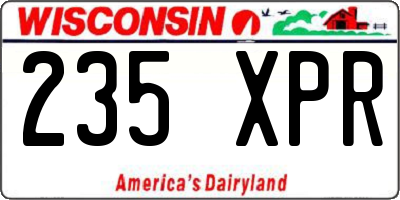 WI license plate 235XPR