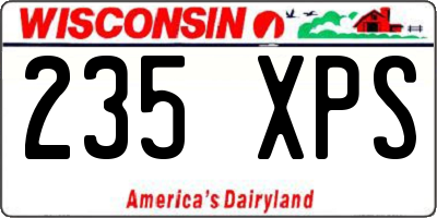 WI license plate 235XPS