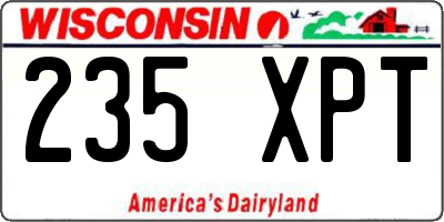 WI license plate 235XPT