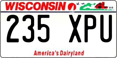 WI license plate 235XPU