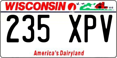 WI license plate 235XPV