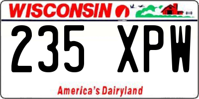 WI license plate 235XPW
