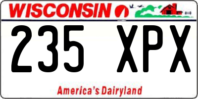 WI license plate 235XPX