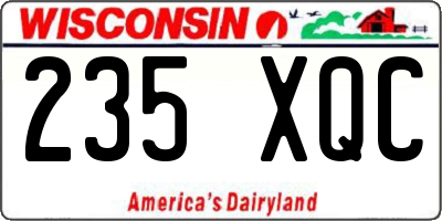 WI license plate 235XQC