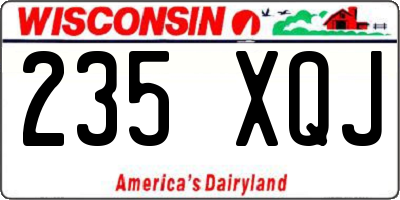 WI license plate 235XQJ