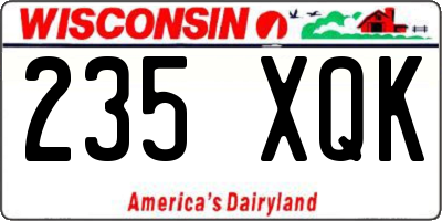WI license plate 235XQK