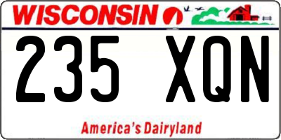 WI license plate 235XQN
