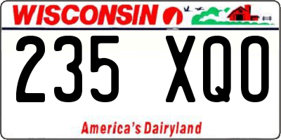 WI license plate 235XQO