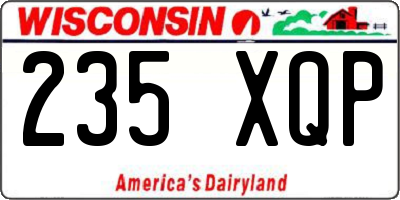 WI license plate 235XQP