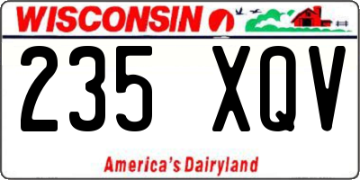 WI license plate 235XQV