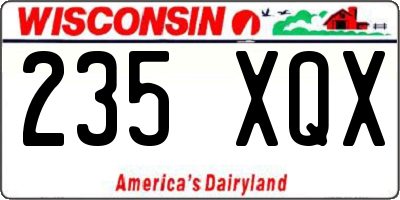 WI license plate 235XQX