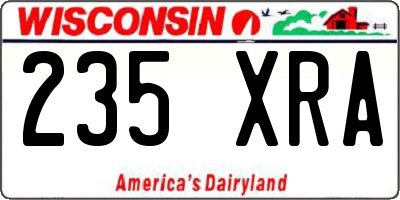 WI license plate 235XRA