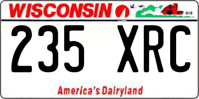 WI license plate 235XRC