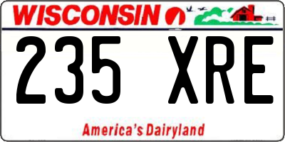 WI license plate 235XRE