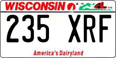 WI license plate 235XRF