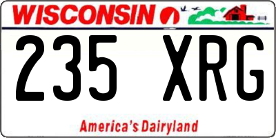 WI license plate 235XRG