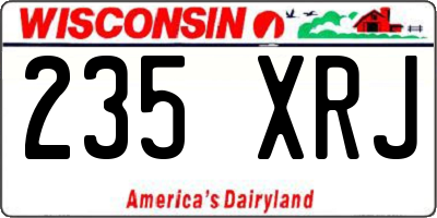 WI license plate 235XRJ