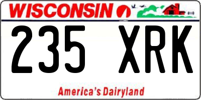 WI license plate 235XRK