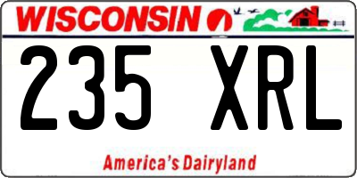 WI license plate 235XRL