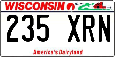 WI license plate 235XRN