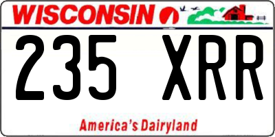 WI license plate 235XRR