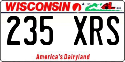 WI license plate 235XRS