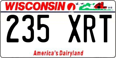 WI license plate 235XRT