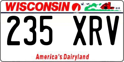 WI license plate 235XRV