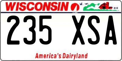WI license plate 235XSA